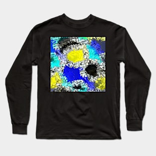 Blue and yellow splashes Long Sleeve T-Shirt